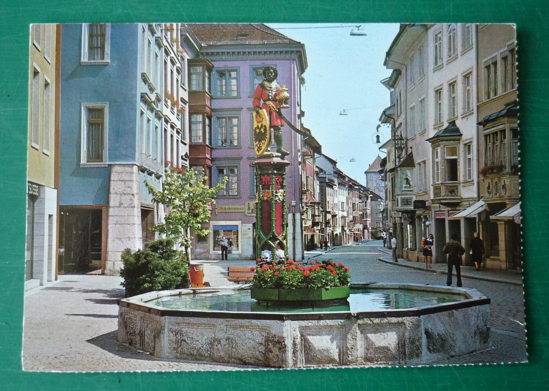 Cartoline postali: Schaffhausen Mohrenbrunnen (Ansichtskarte) – Usato da Rafz venduto da Sonnenblume305