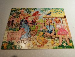 Vintage HOLZ Puzzle Hänsel+Gretel Simplex Nostalgie Holland