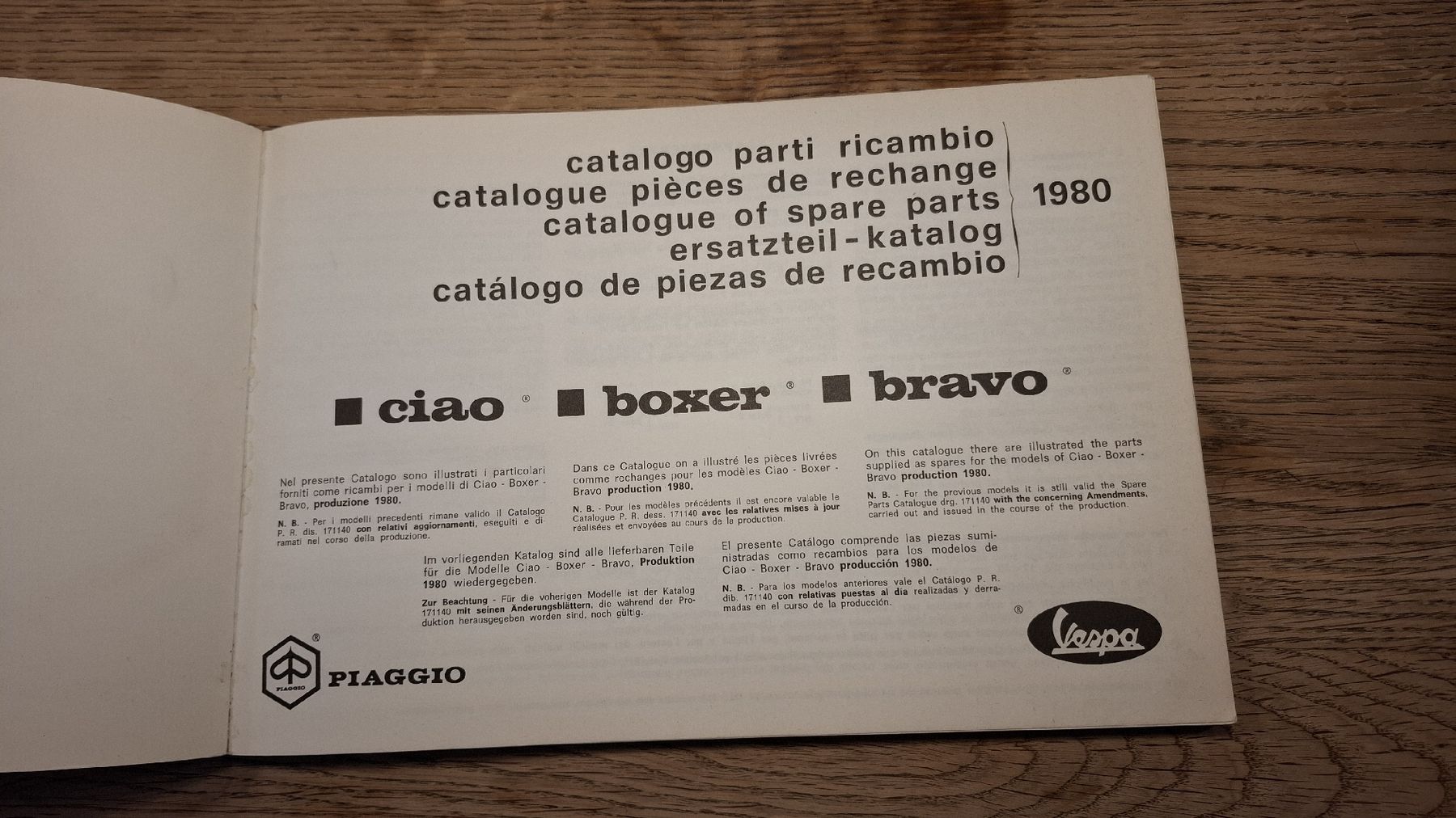 Piaggio Cyclomoteurs: Piaggio Ciao/Boxer/Bravo Ersatzteilkatalog  – D'occasion à Künten par Rocchi71 2