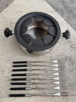 Topf für Fondue Chinoise mit Ring, inkl. 8 Gabeln, wie NEU