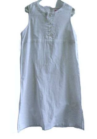 Gr. 152 Sommerkleid weiss 55%Leinen 45%Coton s. Masse