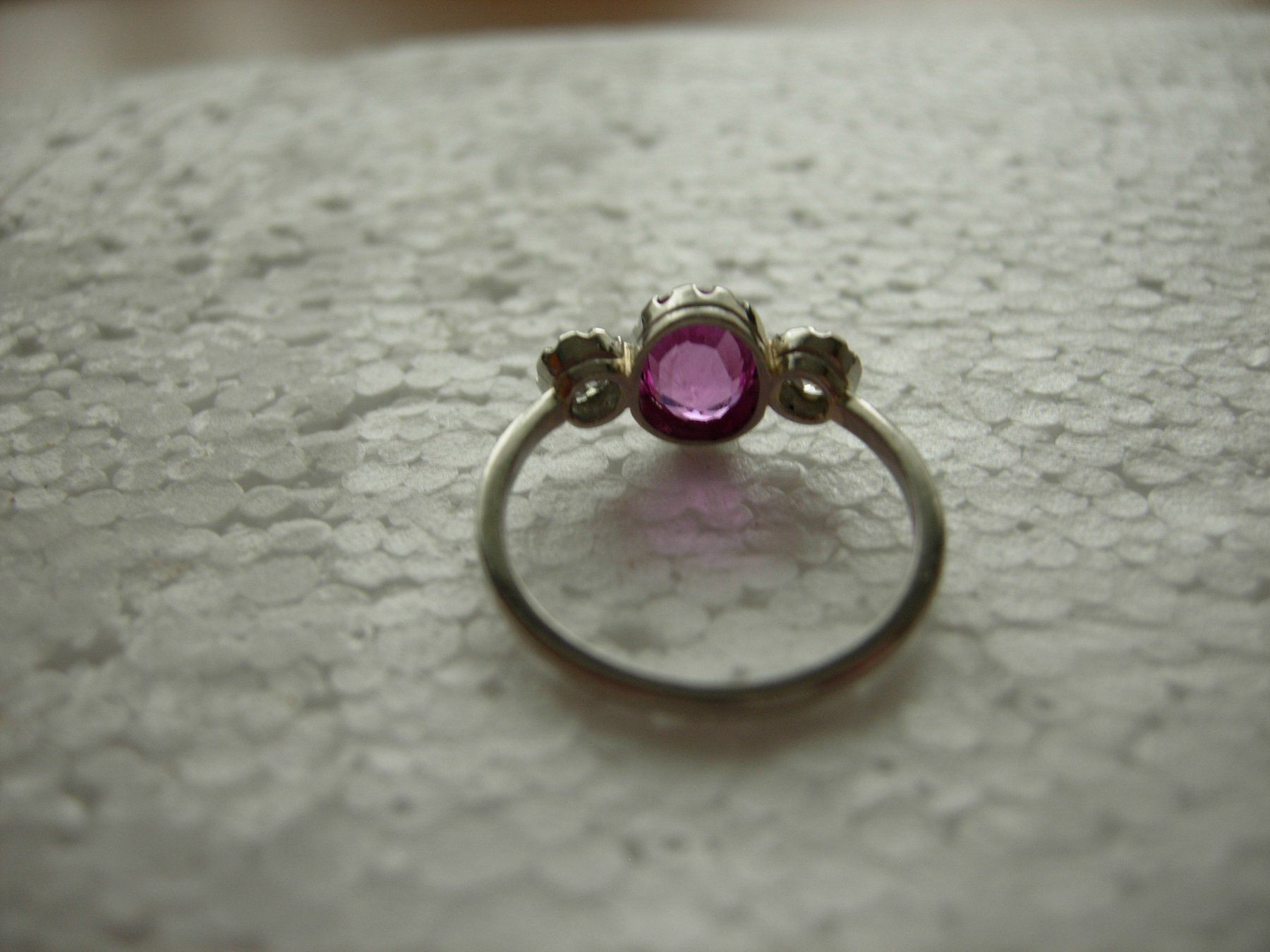 Anelli: Pink-Saphir-Brillant Ring-Platin-Antik – Usato da Luzern venduto da Lucernauno 3