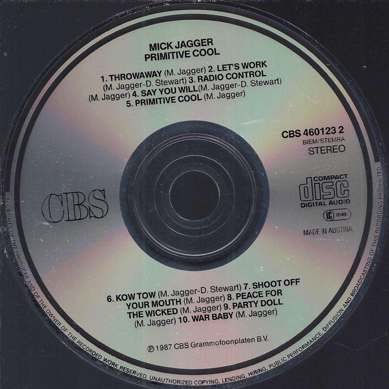 CD: Mick Jagger PRIMITIVE COOL Jeff Beck Simon Phillips Rock CD – Usato da Kandergrund venduto da Sososo 2