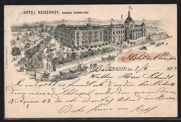 Litho Baden, Hotel Kaiserhof Augusta Vic