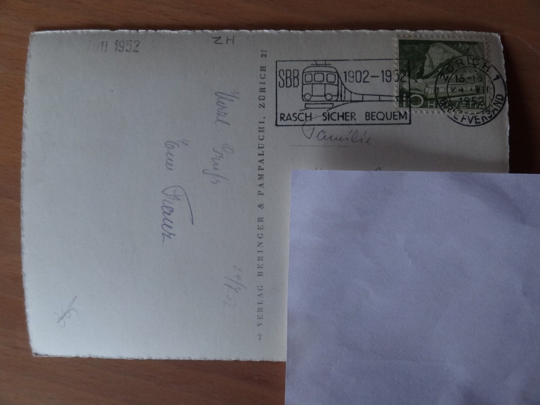 Cartoline postali: Zürich und die Alpen - 1952 – Usato da St Léonard venduto da Riglin 1