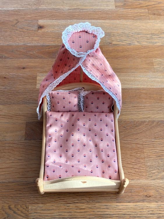 Puppenhausmöbel Schlafzimmer NIDONE Puppenhaus Bett 1/12 Skala - Miniatur Holzbett Mit Matratze & Kissen Für Puppenhaus Schlafzimmer Puppenhaus Möbel Zubehör