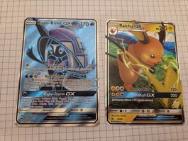 2 Pokemon Karten Kapu-Kime GX und Raichu GX 