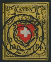 1850 - Rayon II · o K - Bieler 3 Ring Stempel · Voll