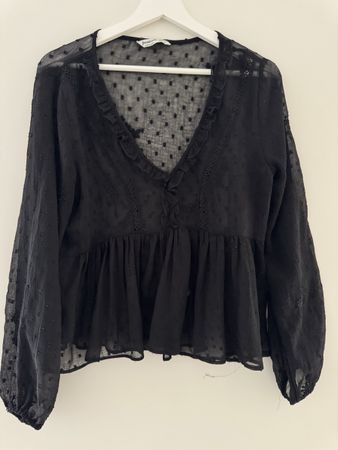 Schwarze Stradivarius Bluse, Grösse L