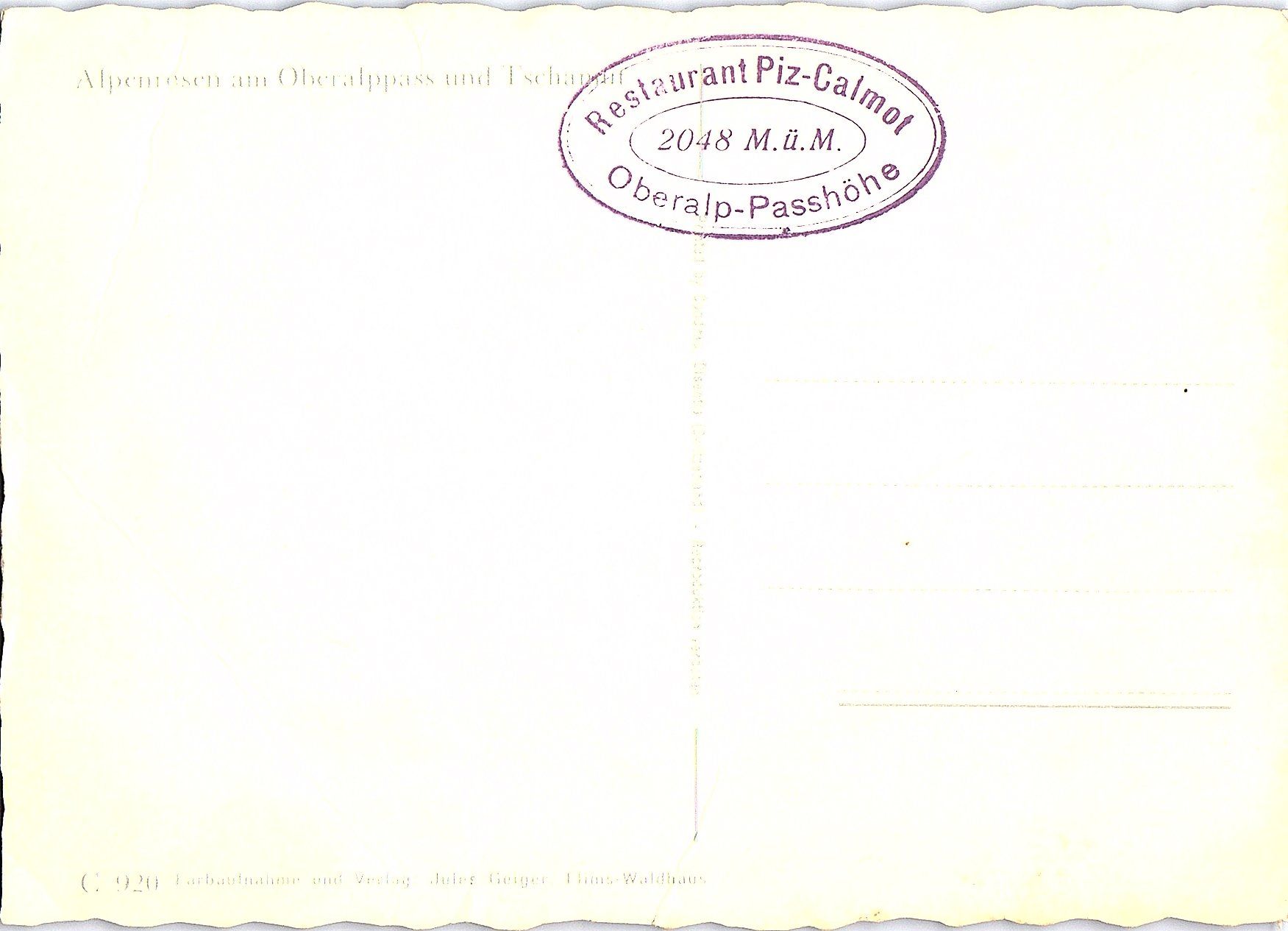Cartoline postali: AK Oberalppass und Tschamutt 1960 – Usato da Würenlos venduto da KKMeister 1