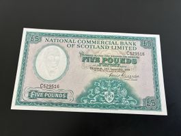 SCOTLAND 5 Pounds 1959, P-266 bankfrisch 