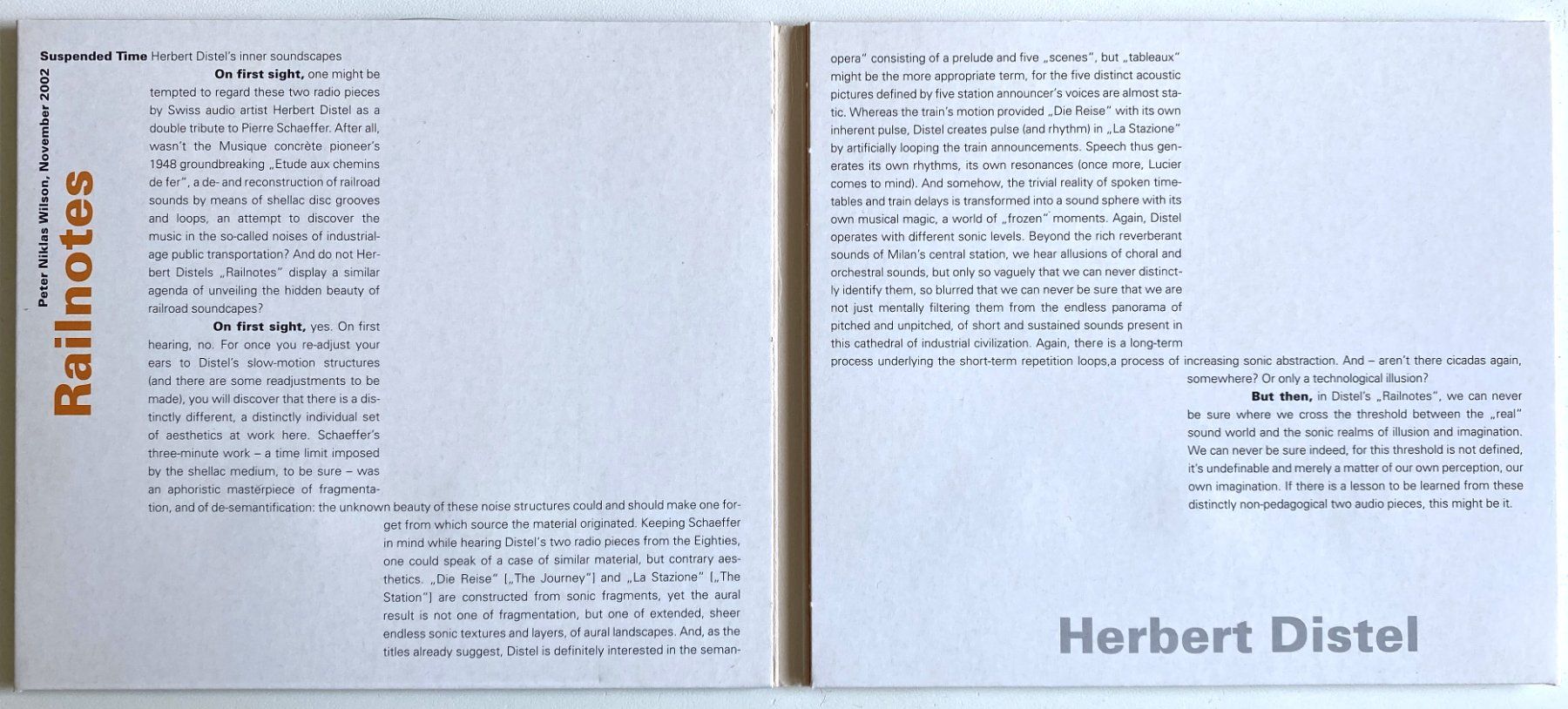 CD: RAILNOTES - Herbert Distel -  2 CD – Nuovo (secondo la descrizione) da Hünenberg venduto da Ecila 1