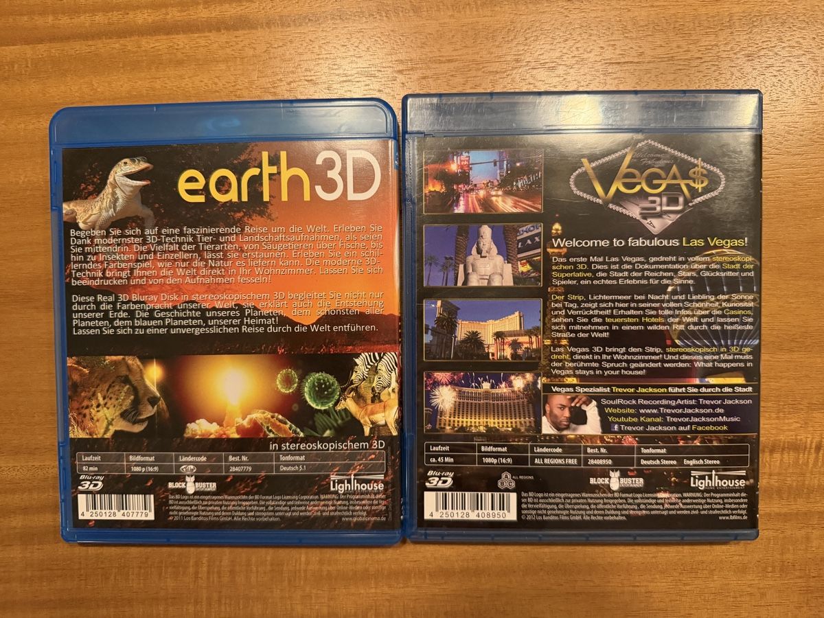 Tutti i DVDs: Earth 3D + Vegas 3D Blu Ray – Usato da Solothurn venduto da Luckyytee 1