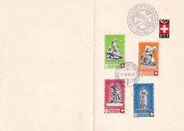 Pro Patria 1940, Nr. 3-6 auf PTT-Bögli, FDC