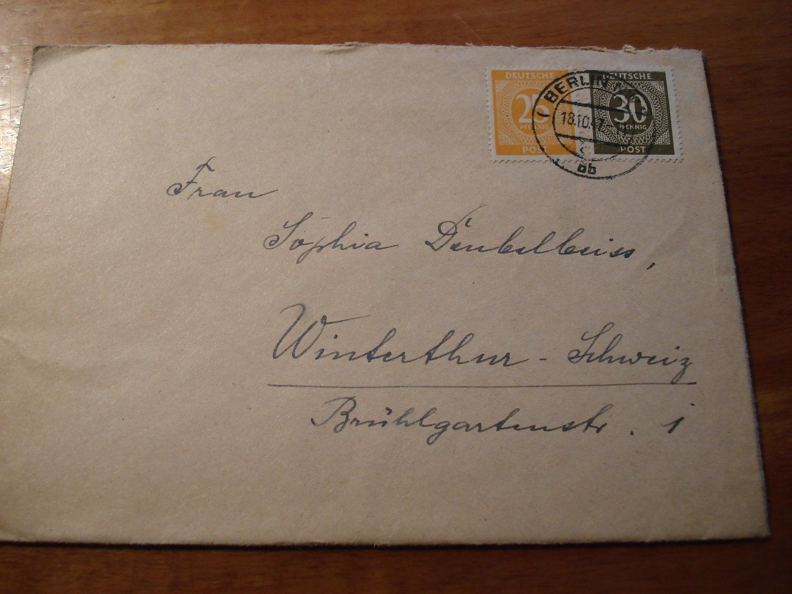 Tutti i francobolli: Brief 1947, Deutsche Post, o Berlin – Usato da Niederwil AG venduto da morostahu