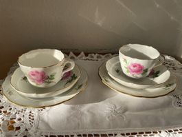 Meissen Porzellan rote Rose Espresso Set