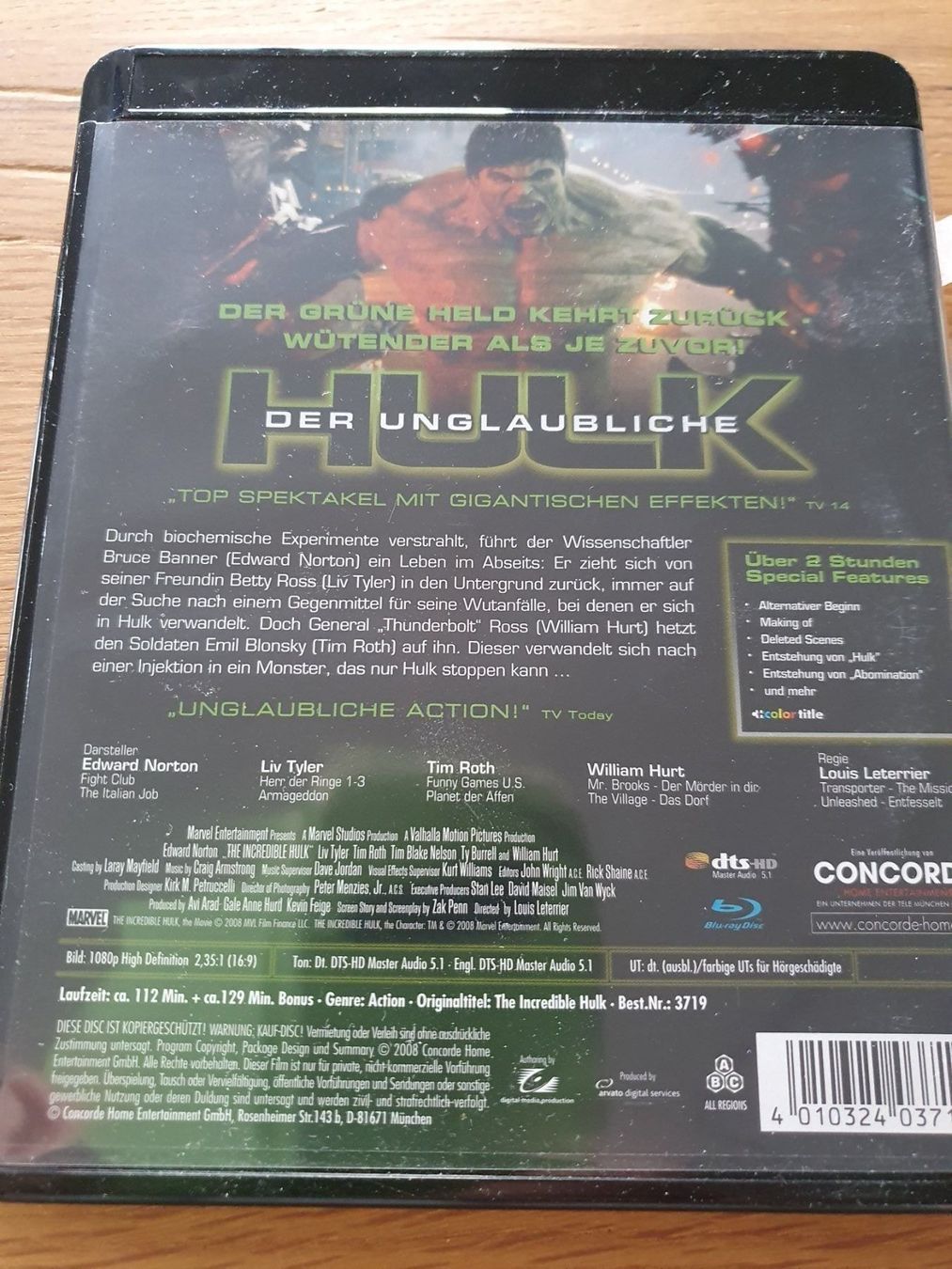 Tous les DVDs: Blu-ray HULK Der Unglaubliche – D'occasion à Eiken par Lashar 1