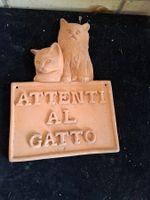 Katzen-Terrakotta-Schild "Attenti al Gatto" für Sammler!