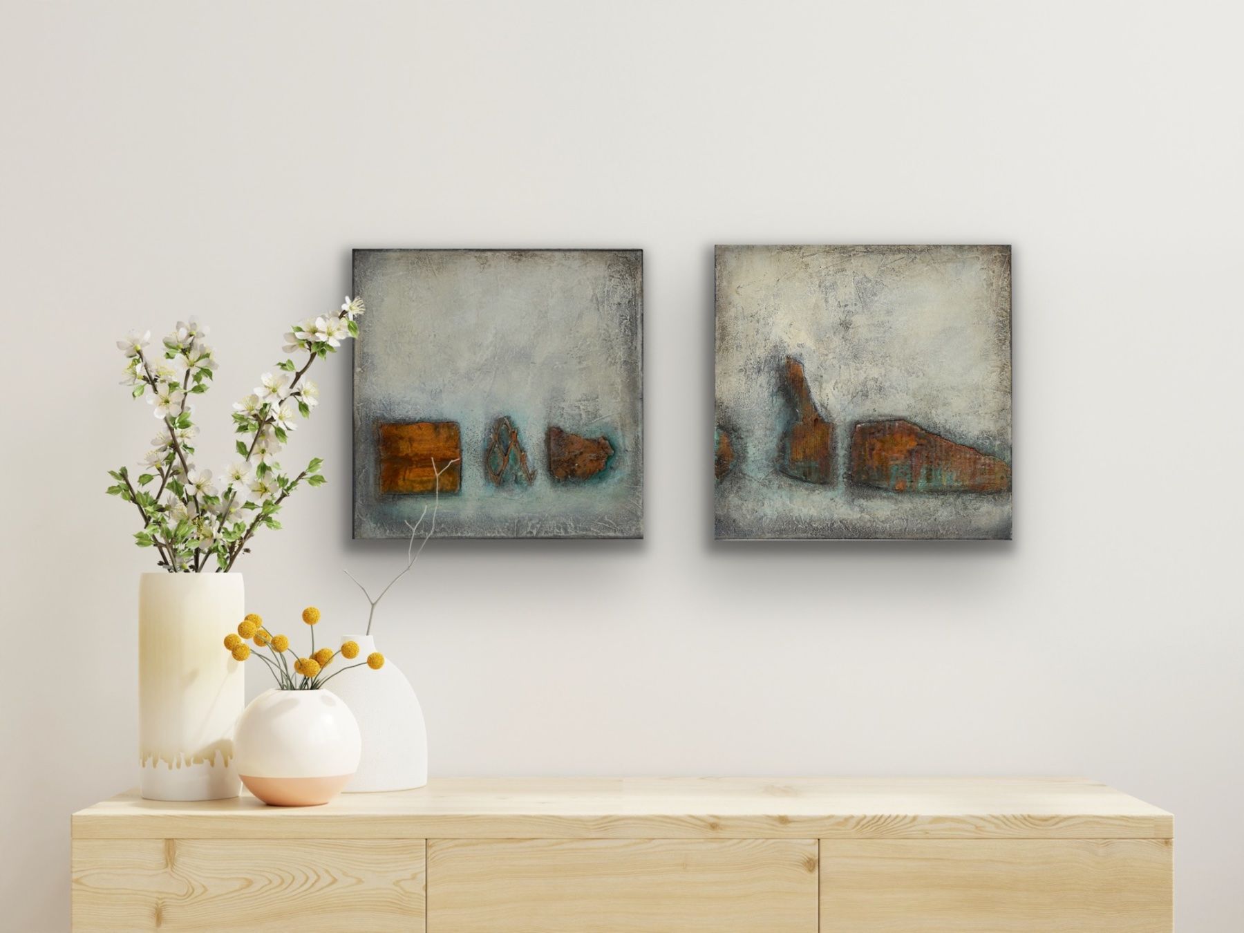 Tableaux: Zwei Original Bilder - 40x40cm – Neuf (Voir description) à Baden par Alerik