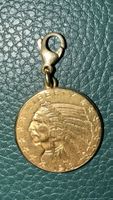 1913 Indian Head Goldmünze 5 Dollar, 750 Goldfassung
