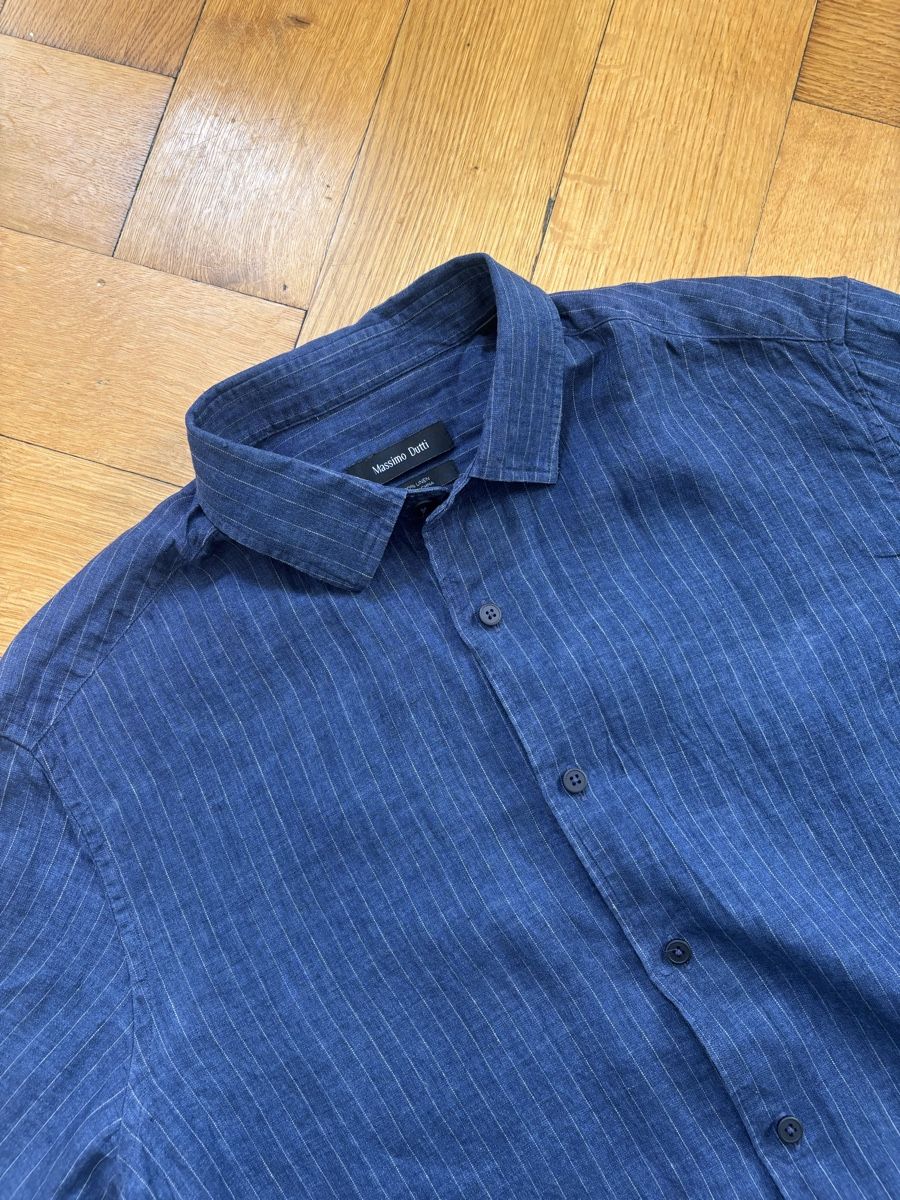 Massimo Dutti Hemden: Massimo Dutti Leinenhemd blau gestreift Grösse L – Gebraucht aus Genève von joh_h8mg 1
