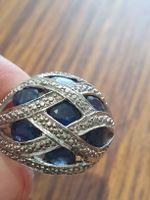 Ansprechender Saphir Ring in 925er Silber Montur