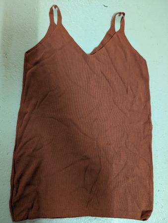 Damen Top V-Ausschnitt braun, XS