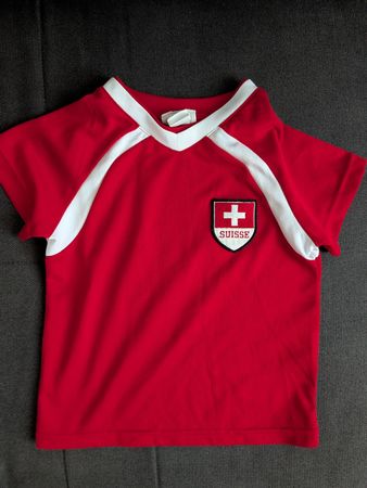 Kinder Fussball Trikot Suisse 10 Rot Weiss Grösse 92