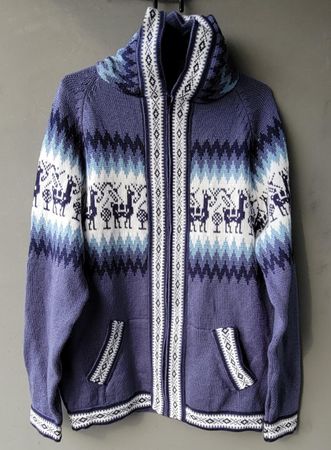 wunderschöne Alpaka Jacke Gr. M, Stahlblau, NEU!!!