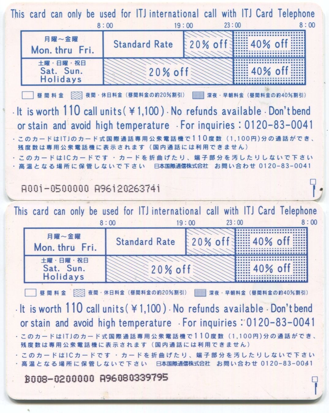 Telefon- & Taxkarten: 2 seltene japanische Chip-Telefonkarten – Gebraucht aus Eglisau von Chperfins 1