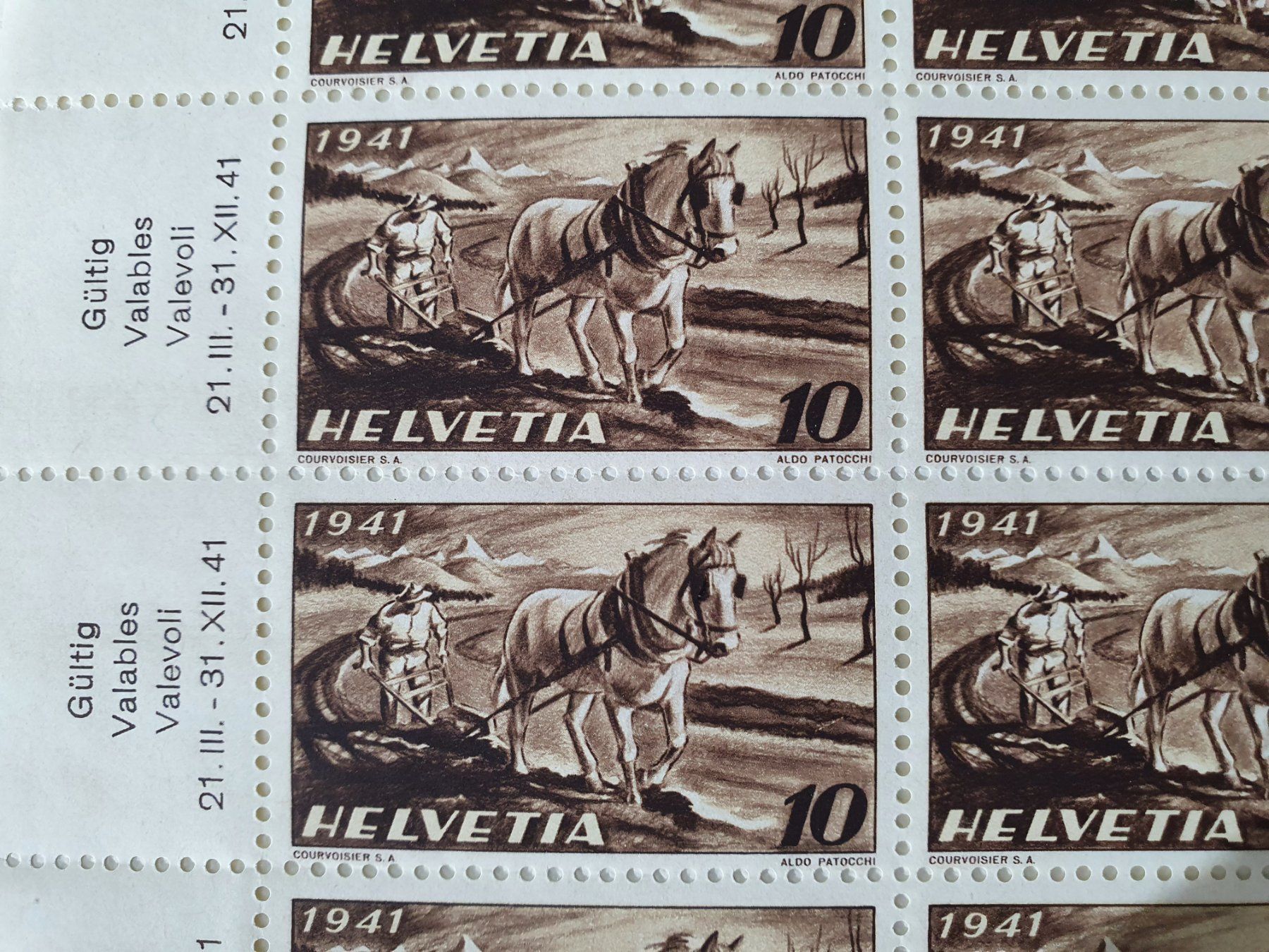 Alle Briefmarken: MARKEN - Bogen 1941   ANBAUWERK mit Abarten – Neu (gemäss Beschreibung) aus Uster von Posaunus 2