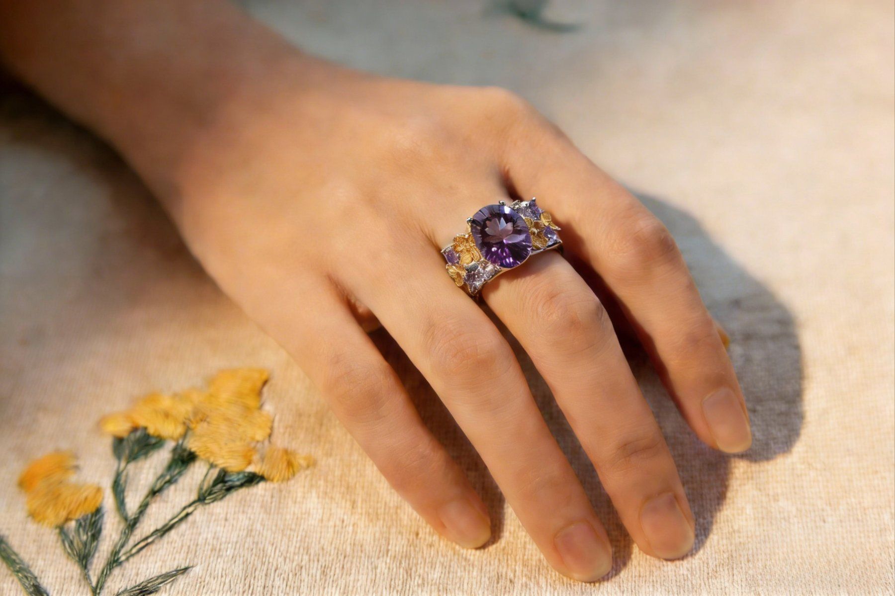 Anelli: NEW - S925 Amethyst Ring (Adjustable) – Nuovo (secondo la descrizione) da Zürich venduto da cin_wcf6 6