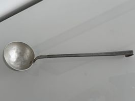 Alte Suppenkelle aus Aluminium 35cm, Vintage, Militär, Armee