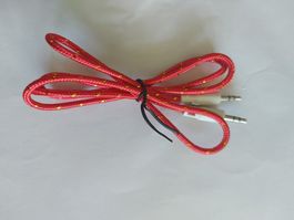 Audiokabel 3.5mm Klinke rot geflochten gebraucht