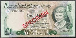 Seltene 1 Pfund Note, Provincial Bank, Irland, 1977 Top