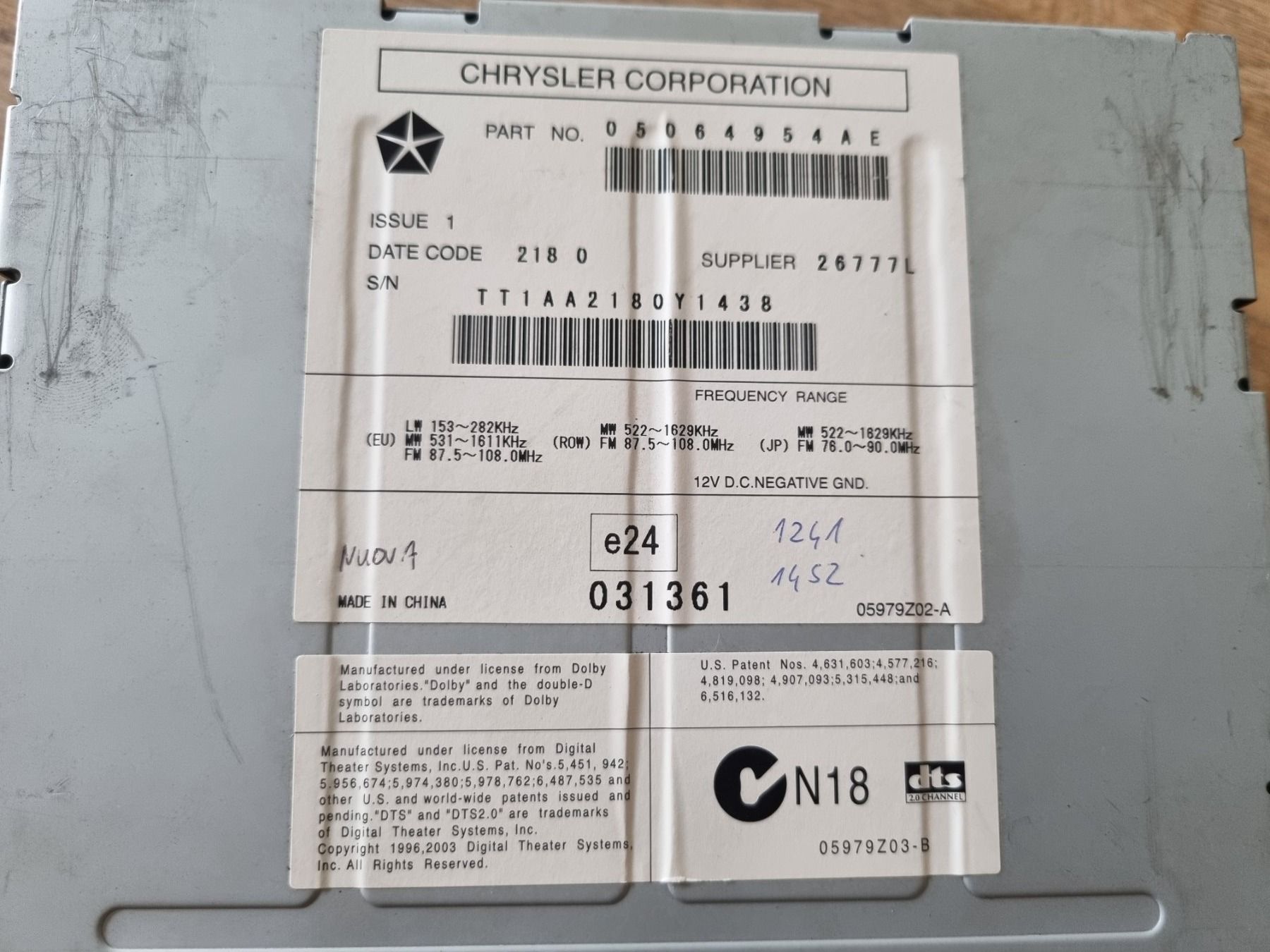 Radio: Chrysler Autoradio – Usato da Thun venduto da Topmat 4