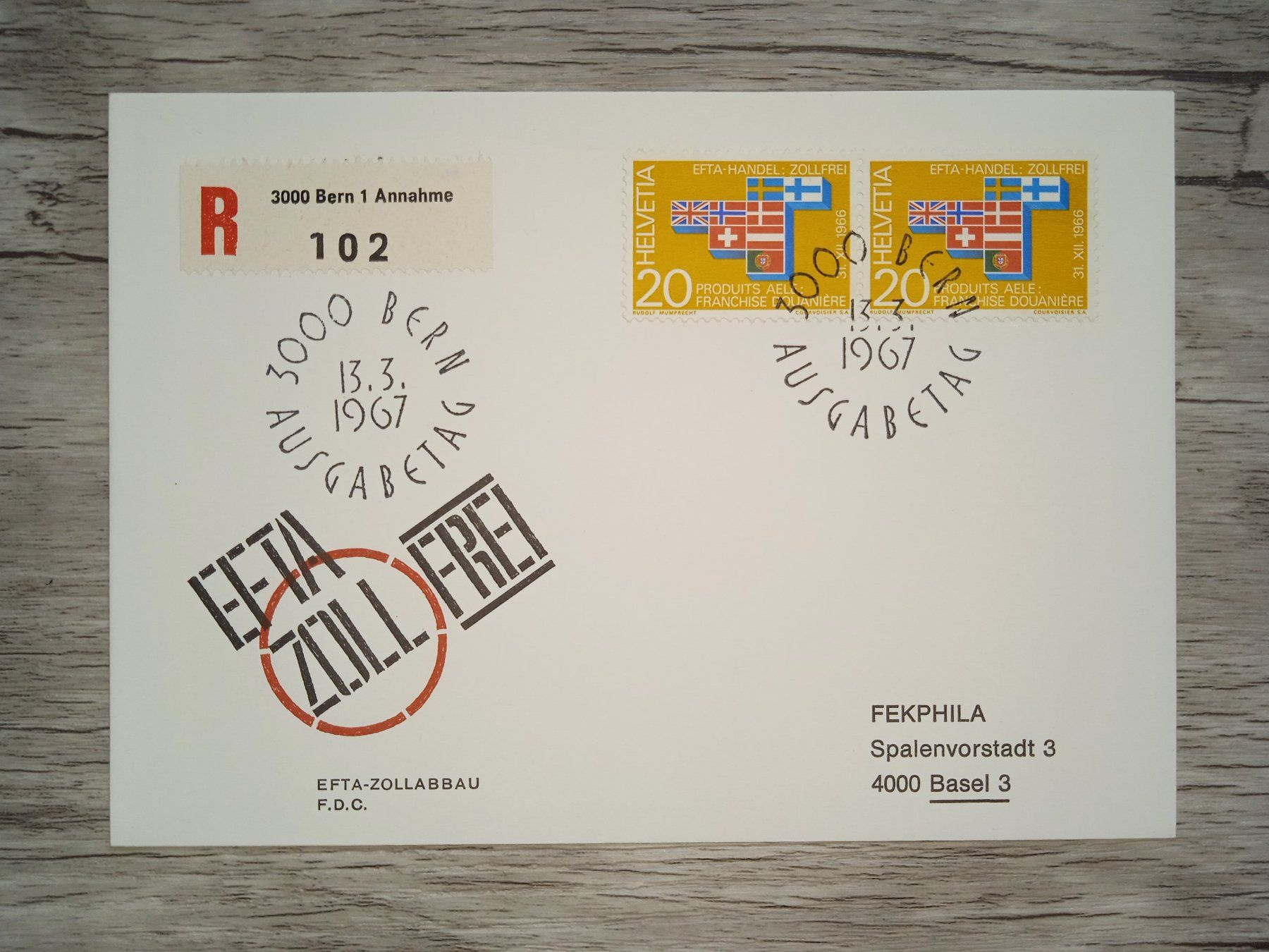 Alle Briefmarken: TR18 Enveloppe + Timbre Suisse 1967 – Gebraucht aus Cousset von Patrick_Collections