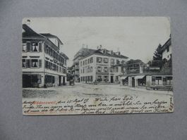Karte Lichtdruck Wädenswil ZH 1909 Gaststube Buchdruckerei