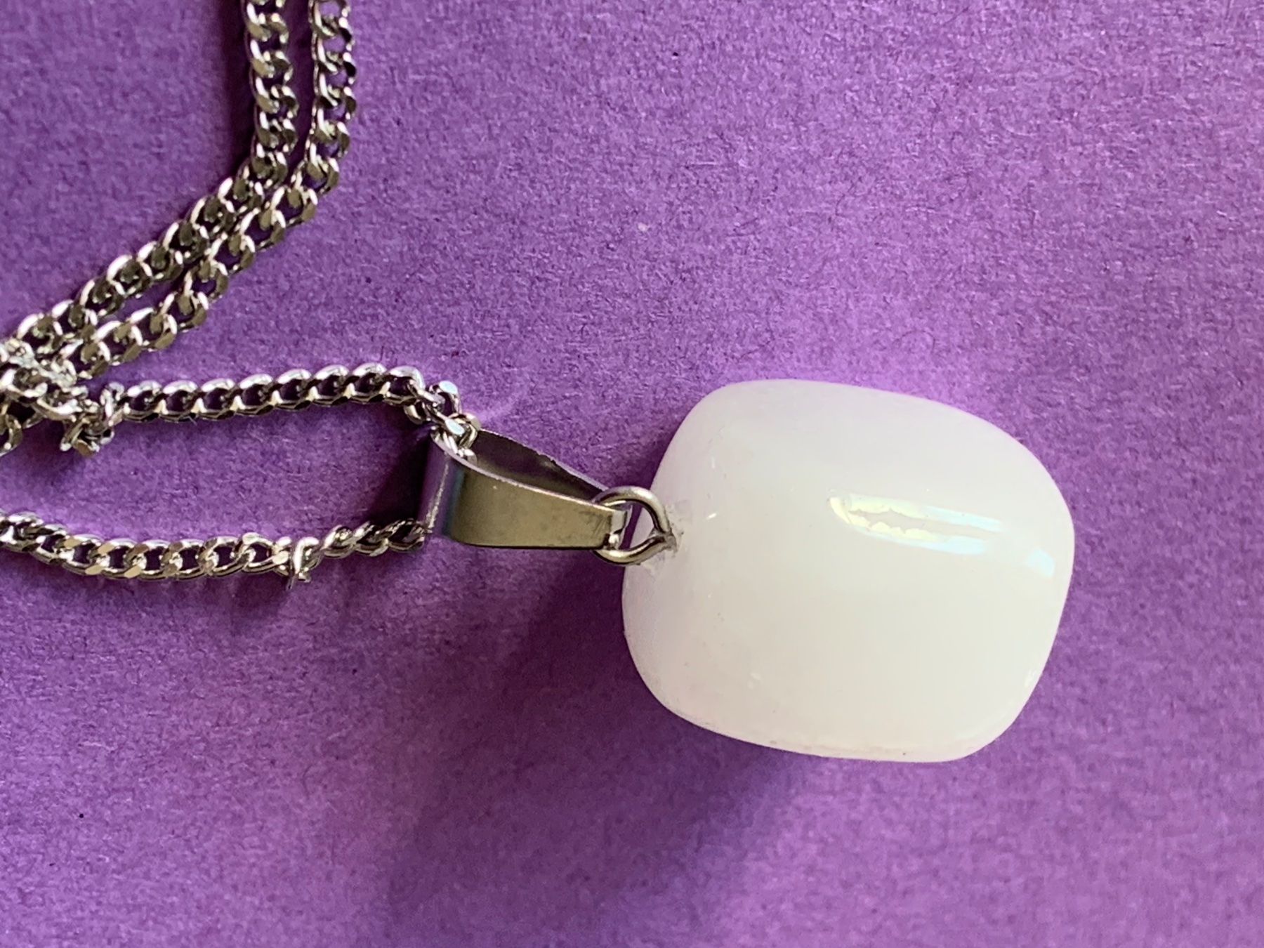 Ciondoli: Silberkette mit Selenit weiss (55cm) – Usato da Dittingen venduto da Bijoubelle 3