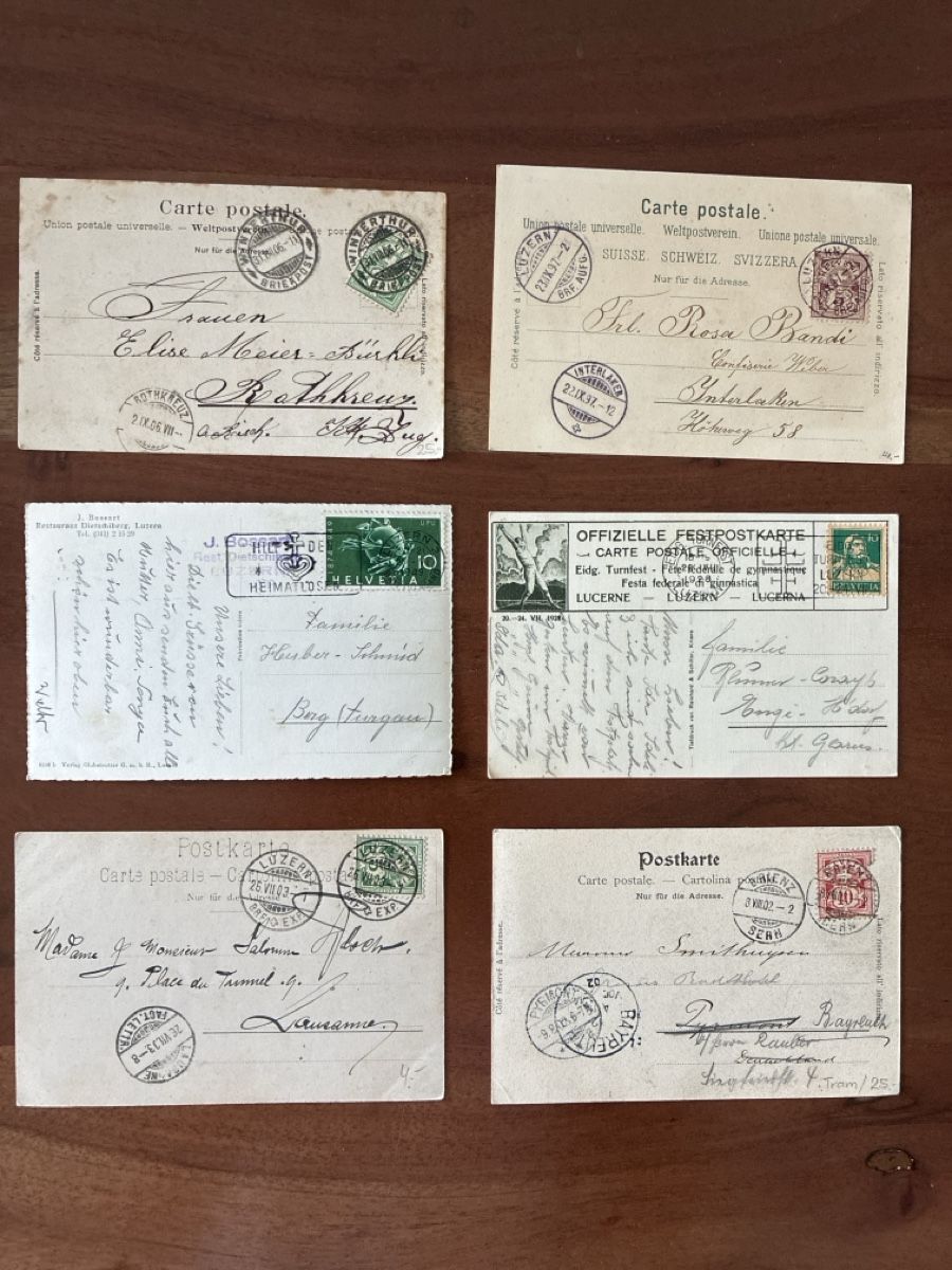 Ansichtskarten: 12 Ansichtskarten Schweiz von Luzern  – Gebraucht aus Oftringen von Cla.vD.74 1