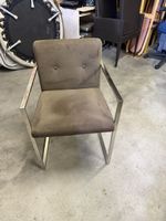 Sessel braun mit Chromgestell Büffelleder „NEU“