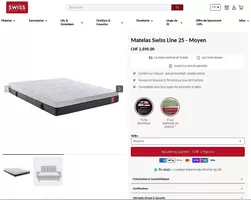 Matelas Swiss Bedding Swiss Line 25  - 160x200 - Comme neuf