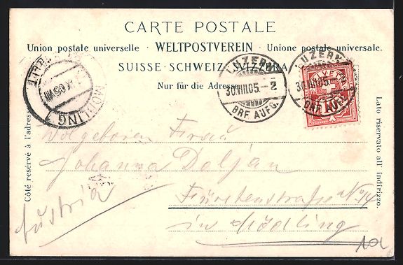 Cartoline postali: AK Brienz, Ortsansicht, Ruderboot, 1905 – Usato da Berlin venduto da bartko-reher 1