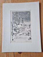 Zürich im Winter Original Litho 1946 mit Signatur sehr schön
