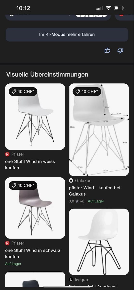 Pfister Sedie: 4 weisse Pfister Wind Stühle – Nuovo (secondo la descrizione) da Neuchâtel venduto da kam_sh7r 2