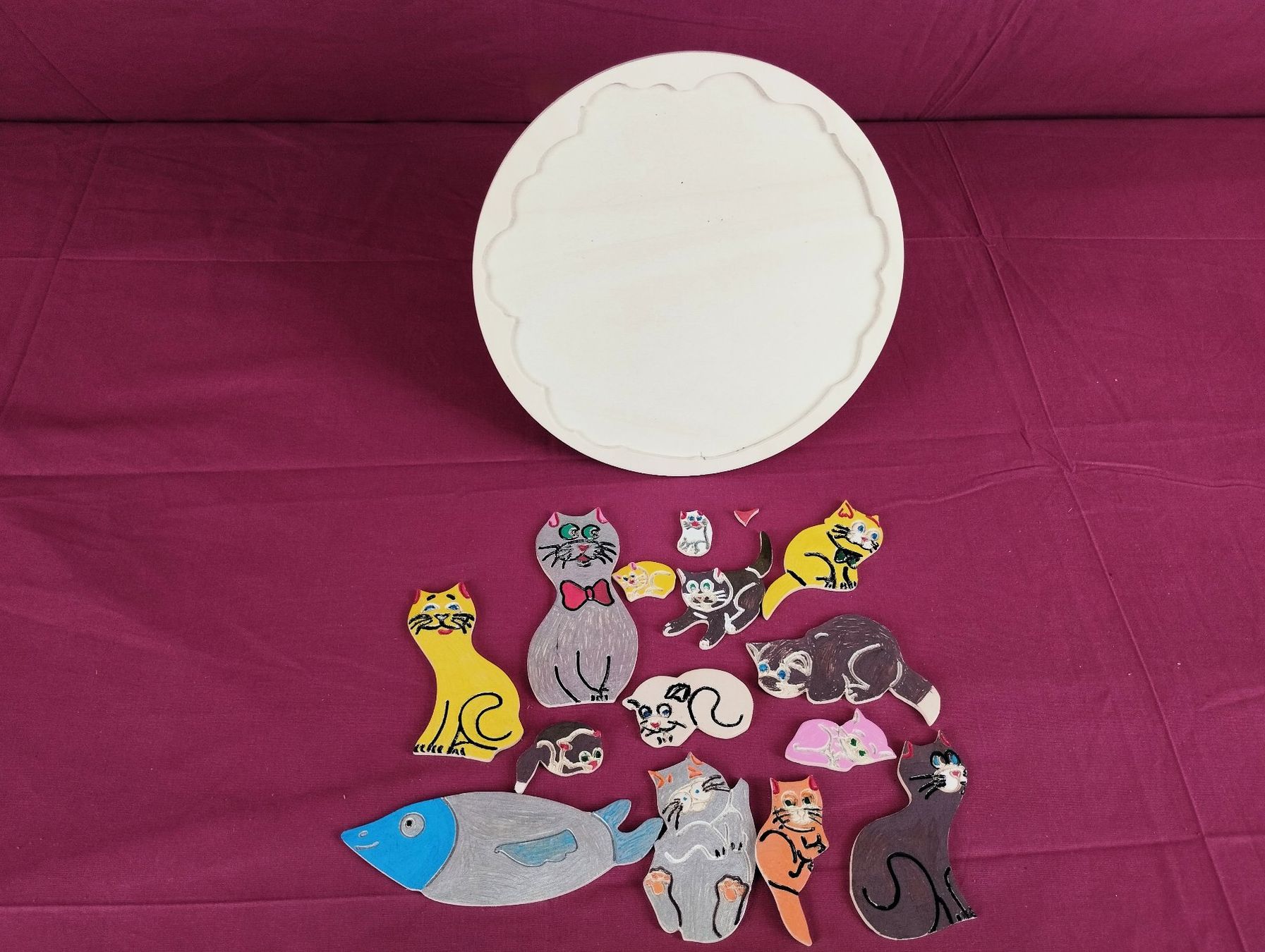 Puzzle: Katzen-Puzzle bemahlt - VIERZACK – Nuovo (secondo la descrizione) da Schübelbach venduto da Restwert_Schubelbach 2