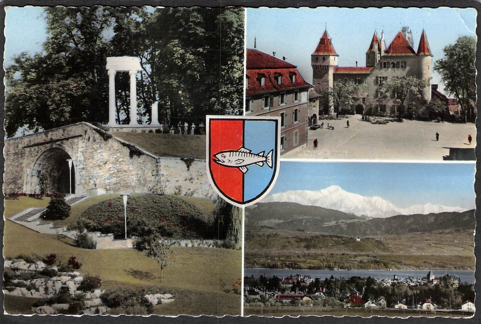 Cartoline postali: ,Souvenir de Nyon – Usato da Reichenburg venduto da ibiza18