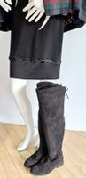 OVERKNEES SCHWARZ 38 SPAIN BUFFALO LEDER SCHUHE STIEFEL TOP