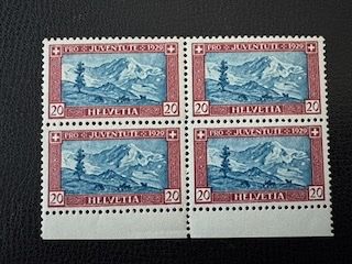 Tutti i francobolli: Pro Juventute 1929, 51.3.01, Viererblock, postfrisch – Usato da Stallikon venduto da HILDECH1