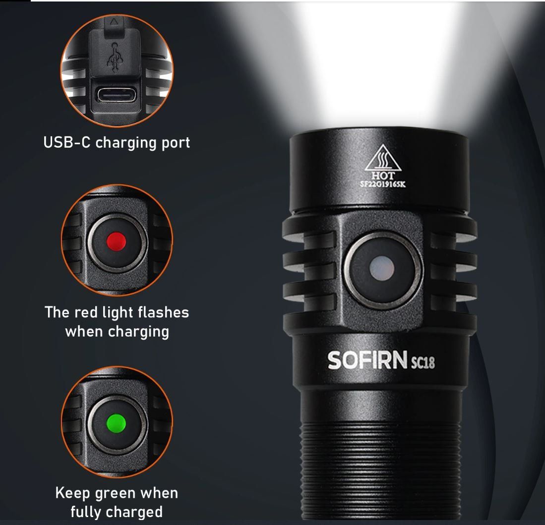 Lampade: Sofirn SC18, EDC LED mit 18650-er Akku und USB – Nuovo e nell'imballaggio originale da Arbon venduto da Helmuth 4